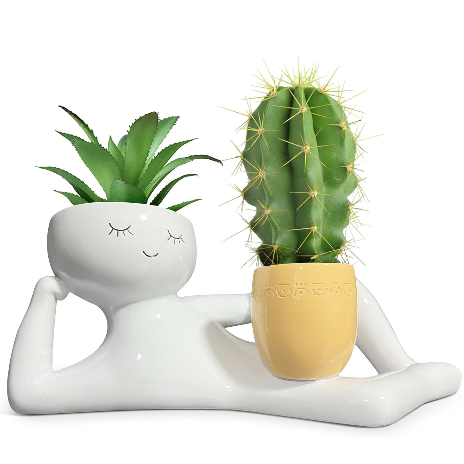 Cactus Mix Pot - Tembel Küçük Adam Saksı, Benzersiz Tutucu