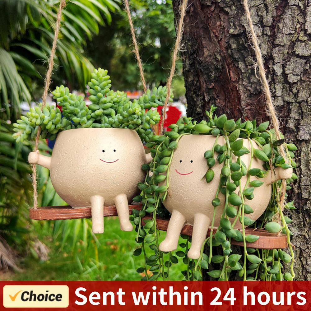 Snake Plant Ceramic - Salıncak çiçek konteyneri Reçine Karikatür Saksı