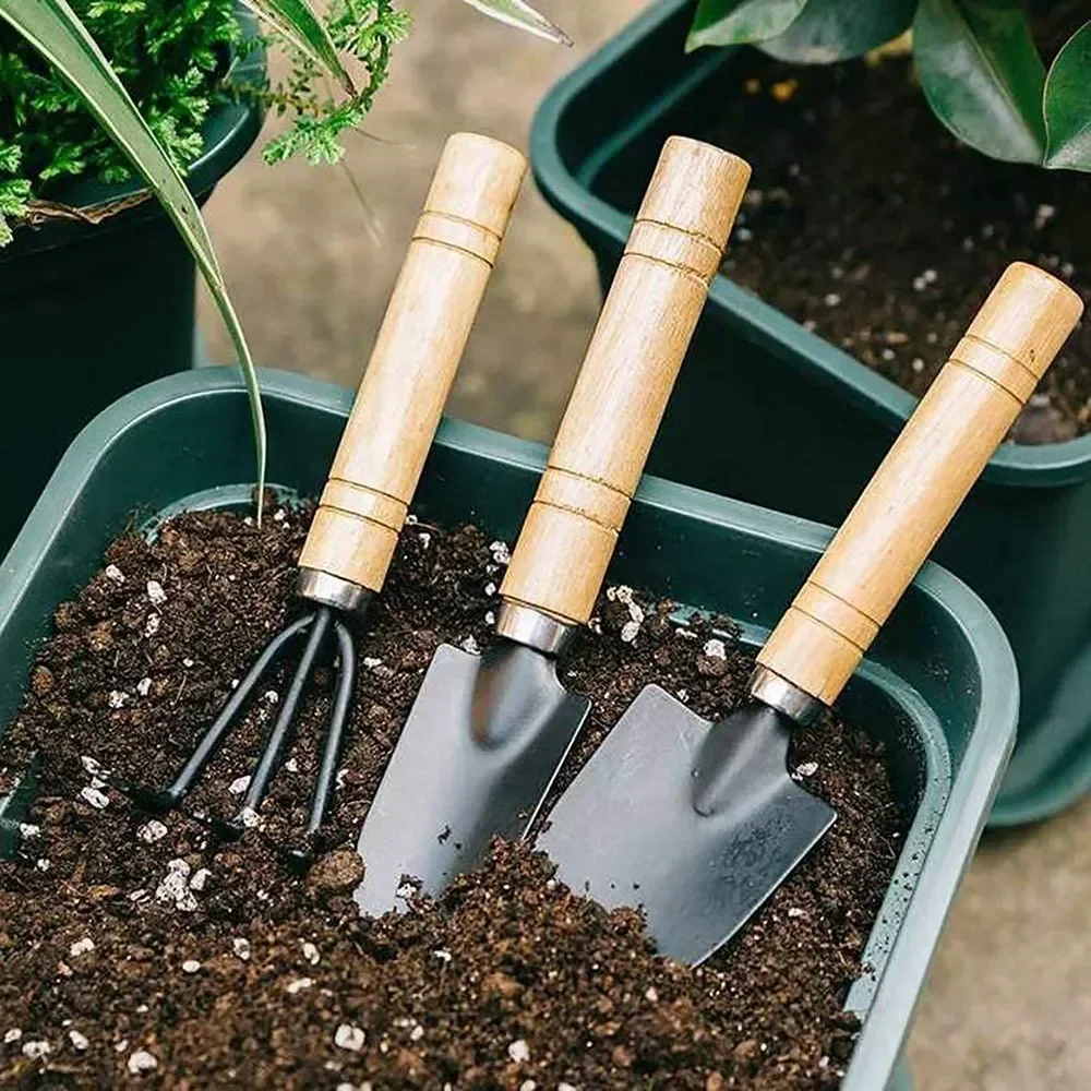 Cactus Mix Pot - 3 adet/takım Mini Bahçe Alet Seti