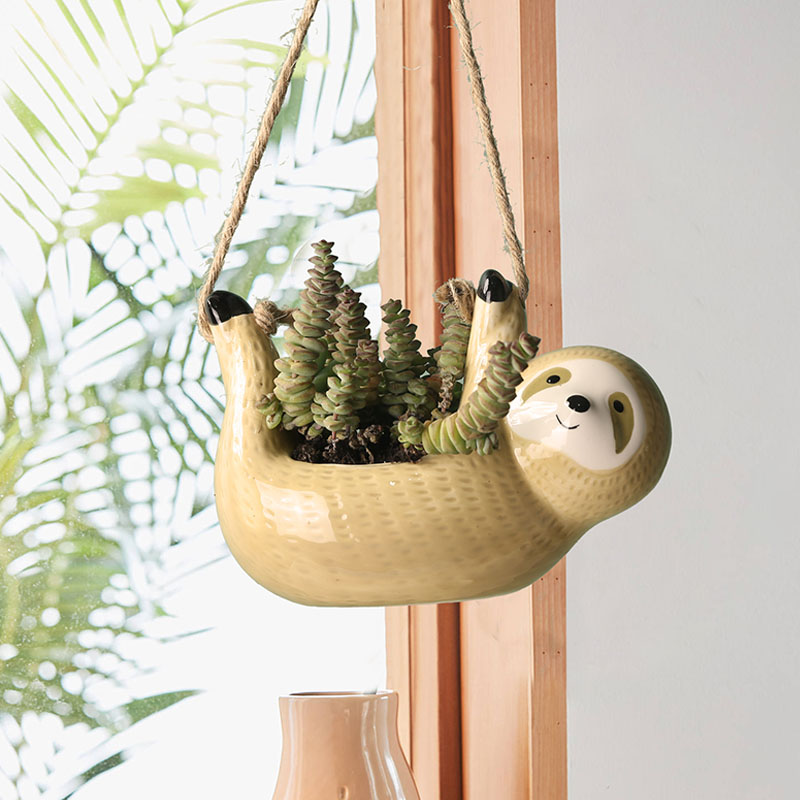 Snake Plant Ceramic - 1 adet seramik asılı saksılar Scindapsus
