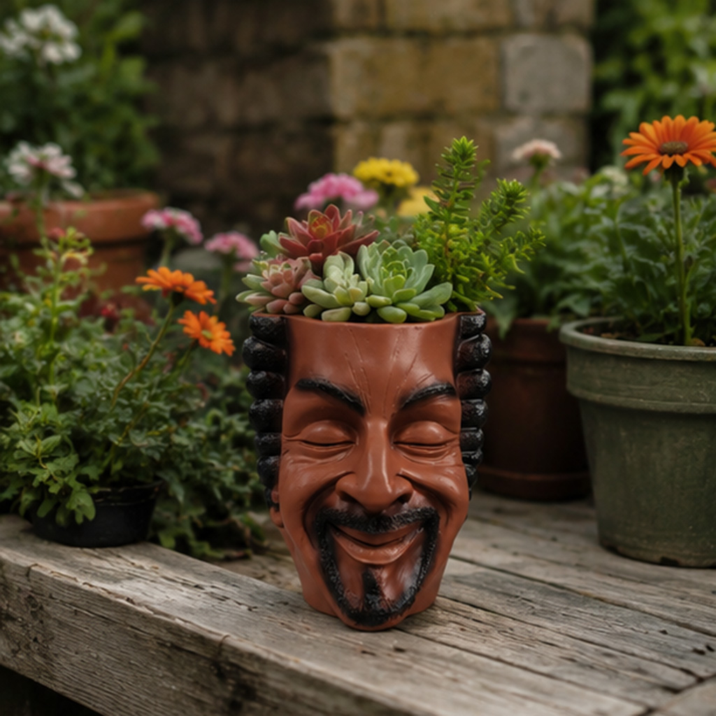 Estetik Yüz Şeklinde Saksı Reç - Snake Plant Ceramic incelemesi ve fiyatı